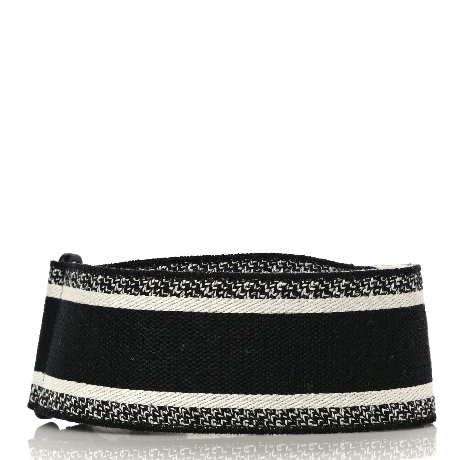 Christian Dior Canvas Embroidered Shoulder Strap Black Ultramatte 3 of 8