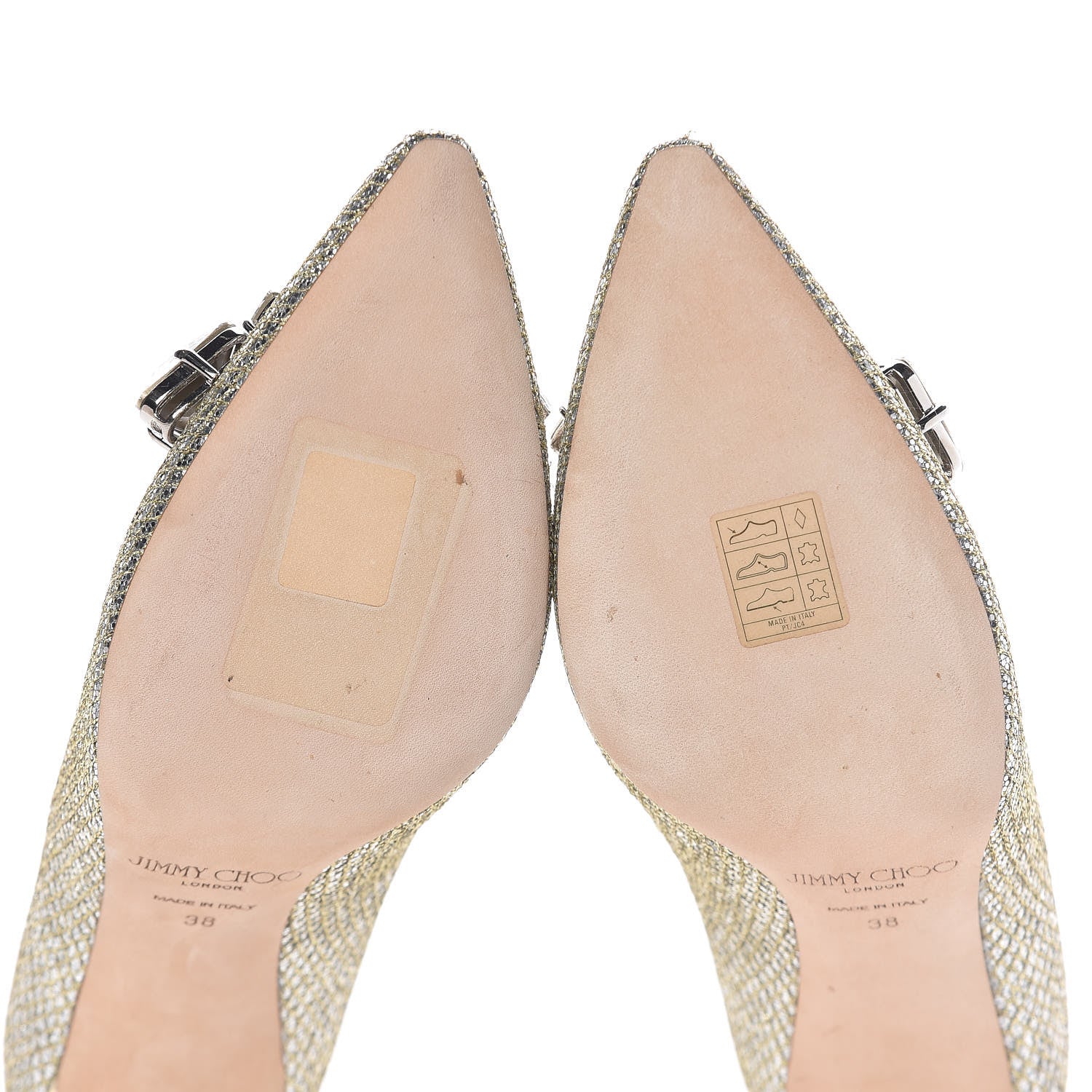 Jimmy Choo Glitter Crystal Marvel 100 Pumps 38 Champagne 10 of 13