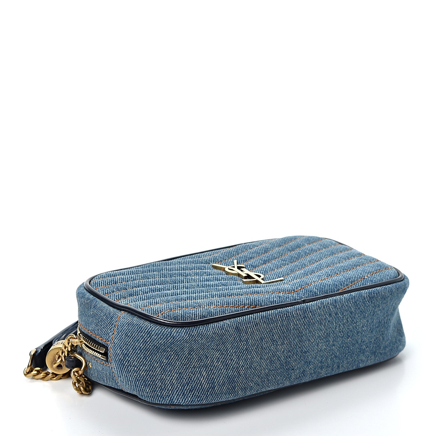 Saint Laurent Denim Matelasse Monogram Mini Lou Camera Bag California Blue 3 of 10