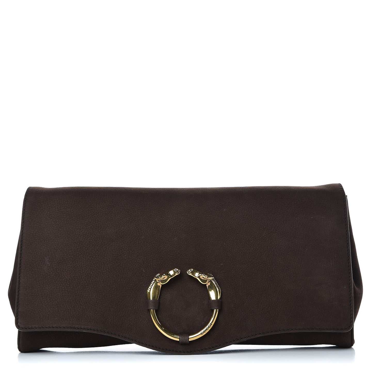 Nubuck Ribot Horse-Heads Clutch Brown
