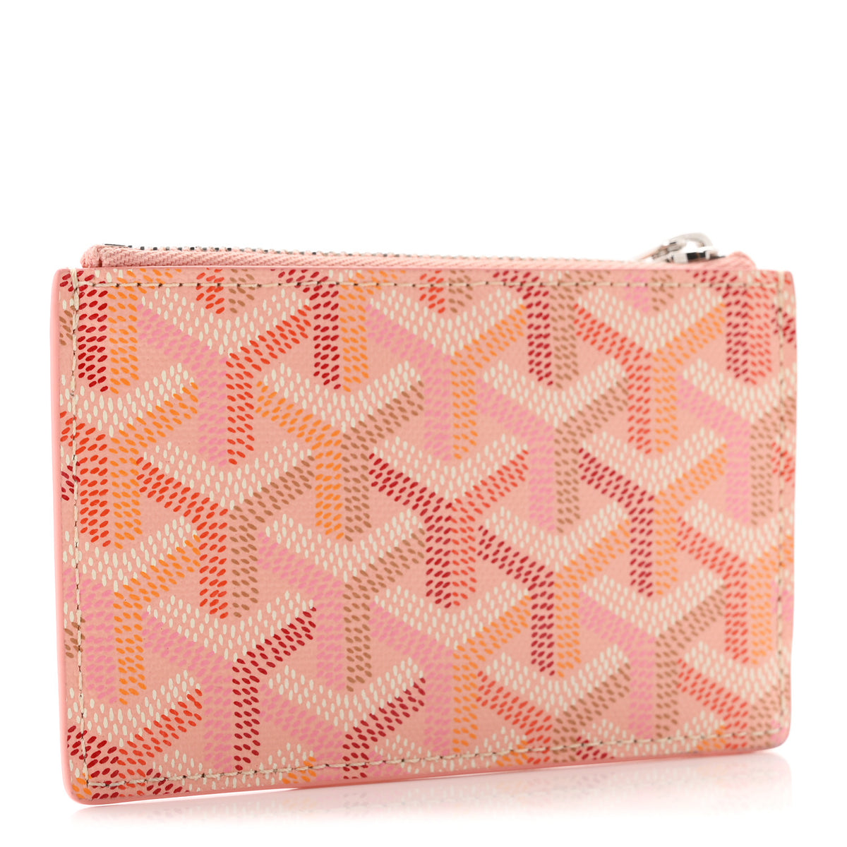 Goyardine Bourbon Zipped Card Holder Powder Pink