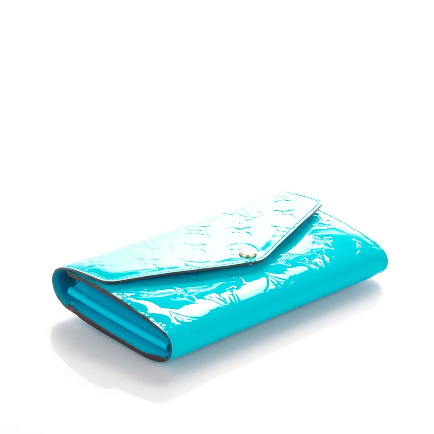 Louis Vuitton Vernis Sarah Wallet NM Turquoise 4 of 7