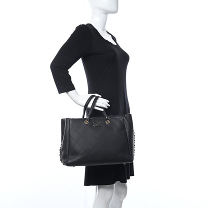 Chanel Calfskin Stitched Medium Shopping Tote Black 2 of 16