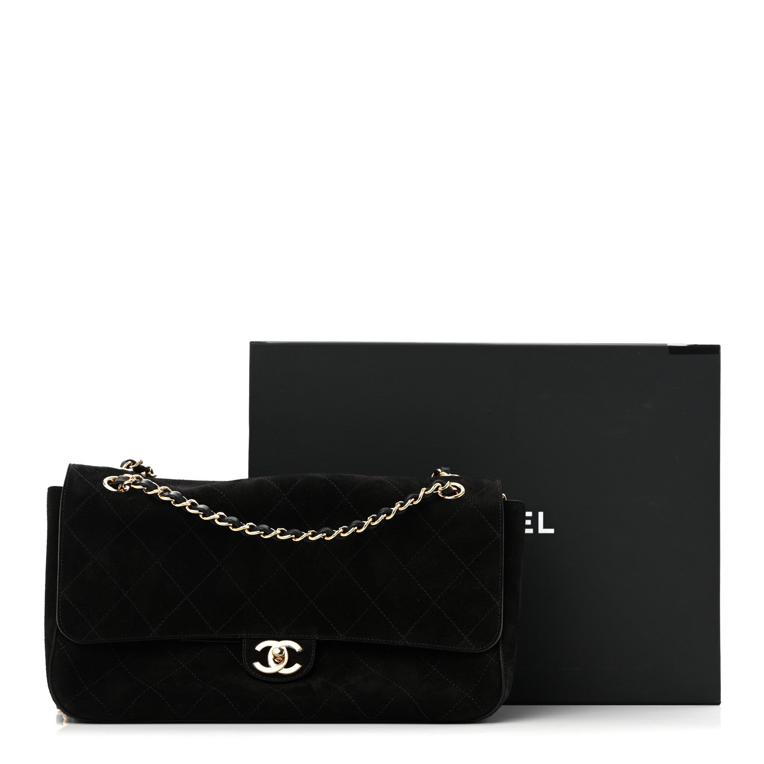 Chanel Suede Calfskin Small Souplissimo Maxi Flap Black 12 of 12