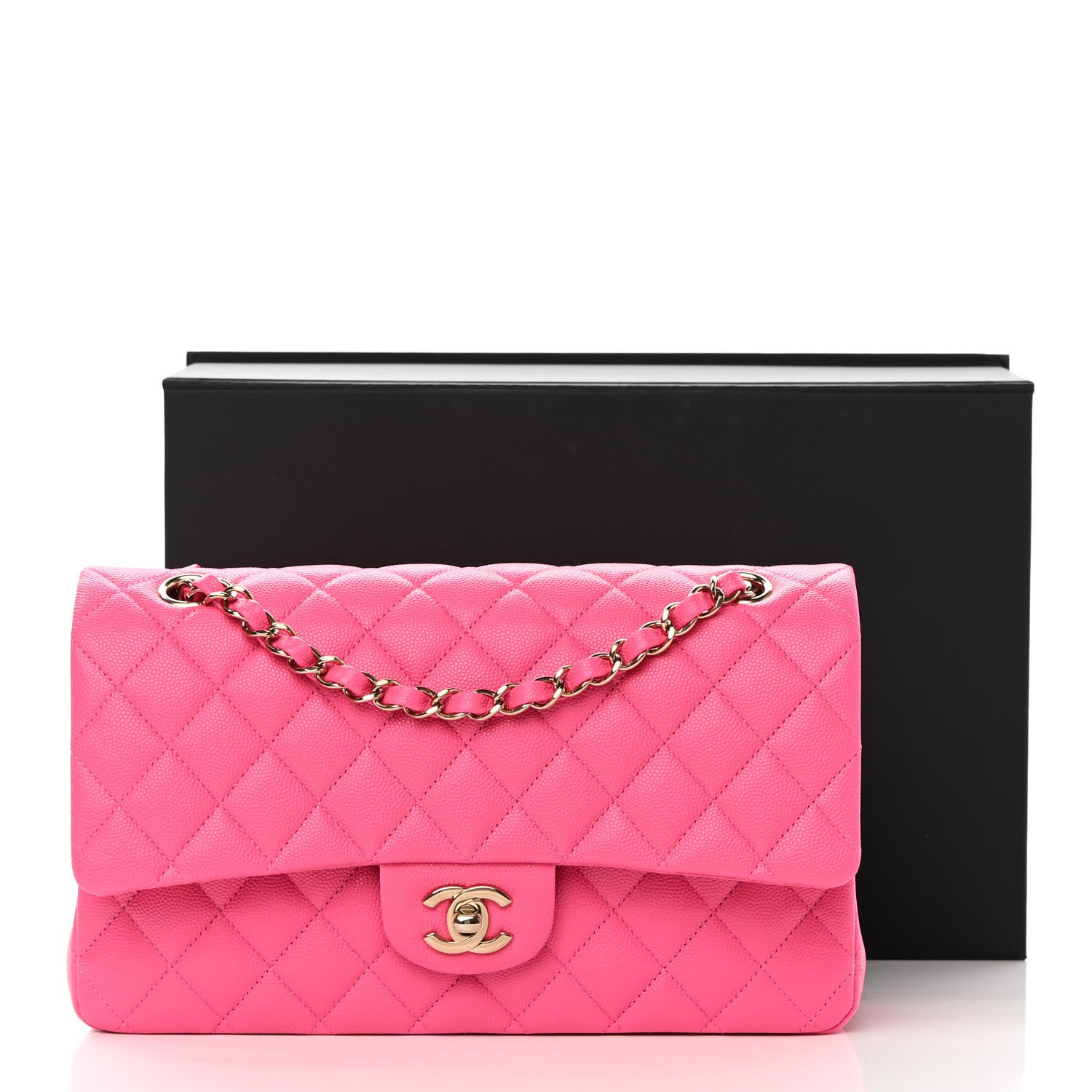 Chanel Caviar Quilted Medium Double Flap Rose 11 of 11
