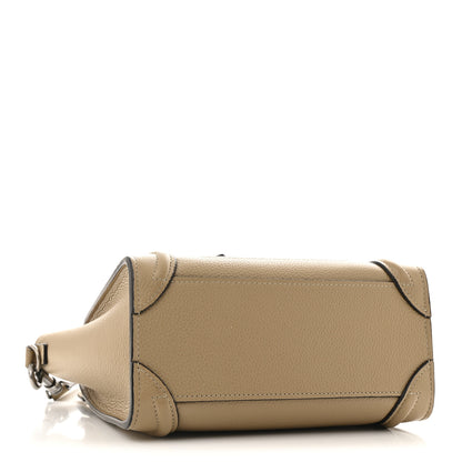 Celine Drummed Calfskin Nano Luggage Dune 4 of 11