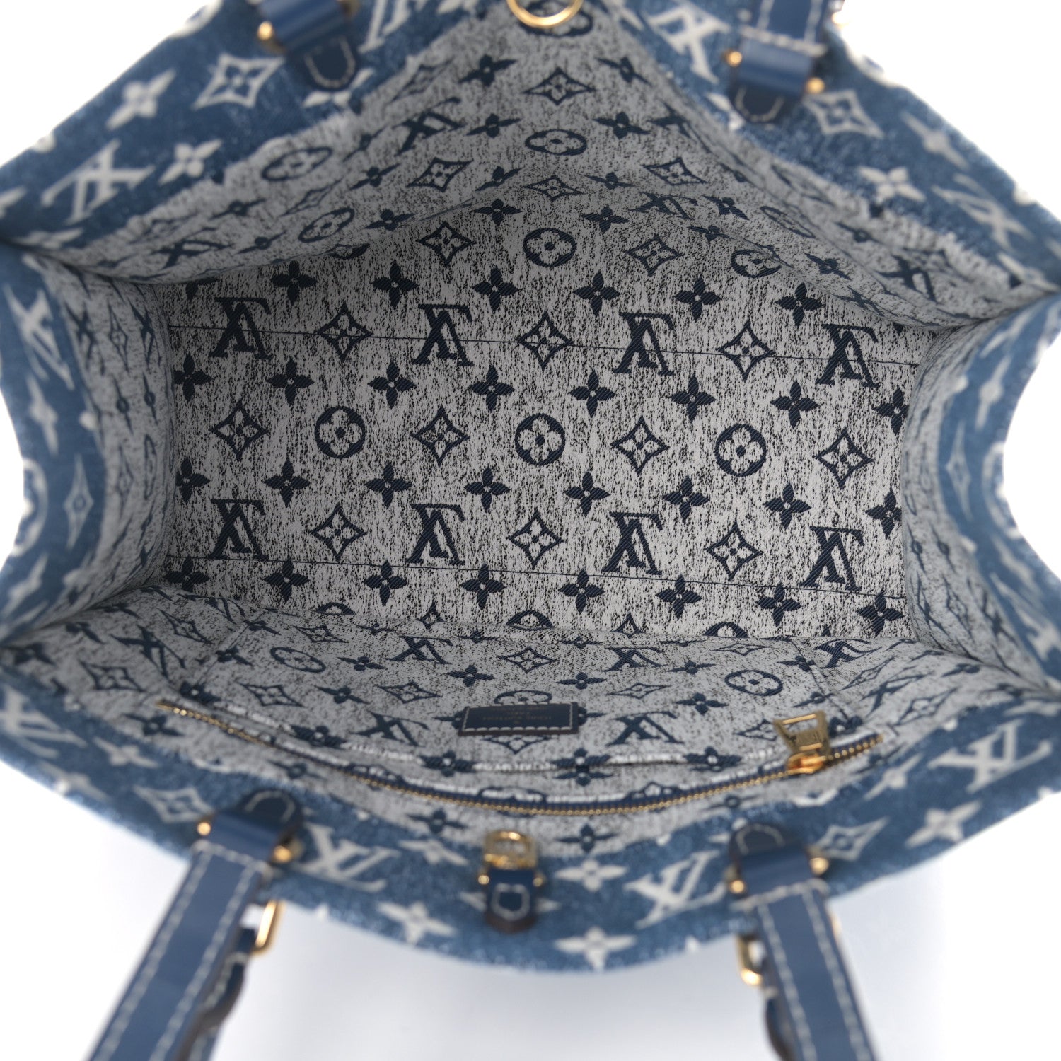 Louis Vuitton Monogram Jacquard Denim Onthego MM Bleu 5 of 9