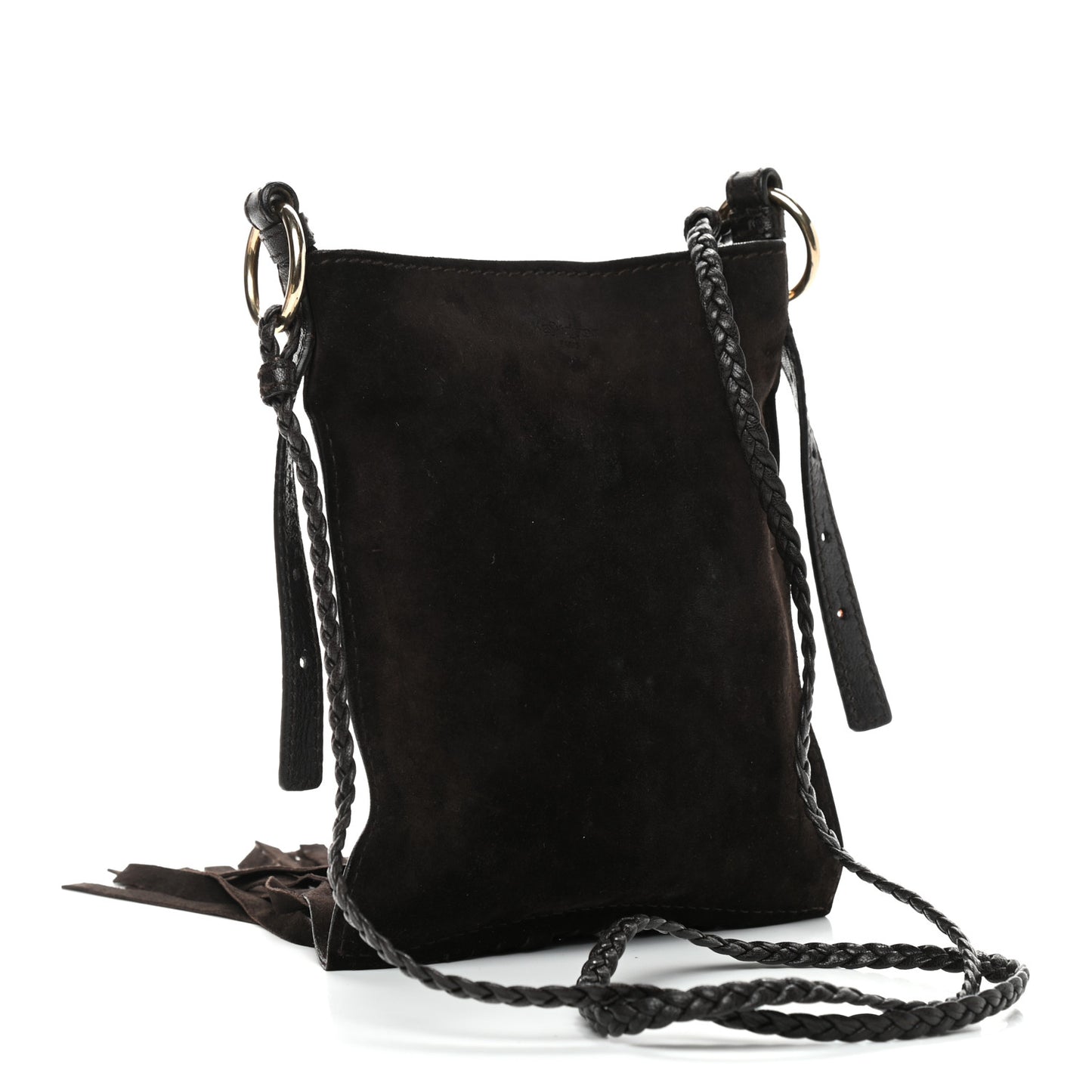 Suede Fringe Messenger Bag Chocolate