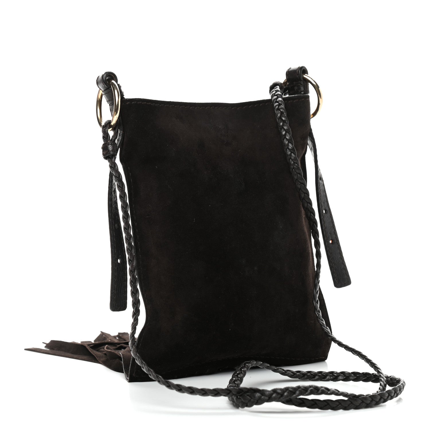 Saint Laurent Suede Fringe Messenger Bag Chocolate 2 of 10