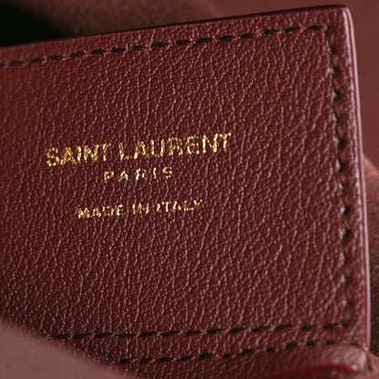 Saint Laurent Calfskin Toy Shopping Tote Dark Red 7 of 8