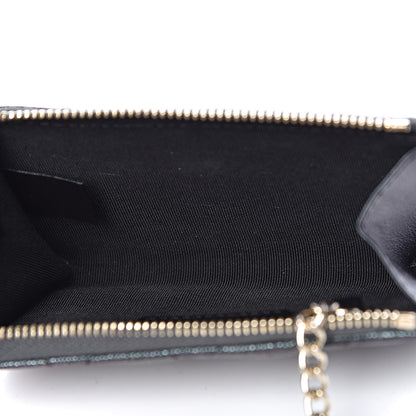 Chanel Iridescent Caviar Quilted Zipped Key Holder Case Black 5 of 8