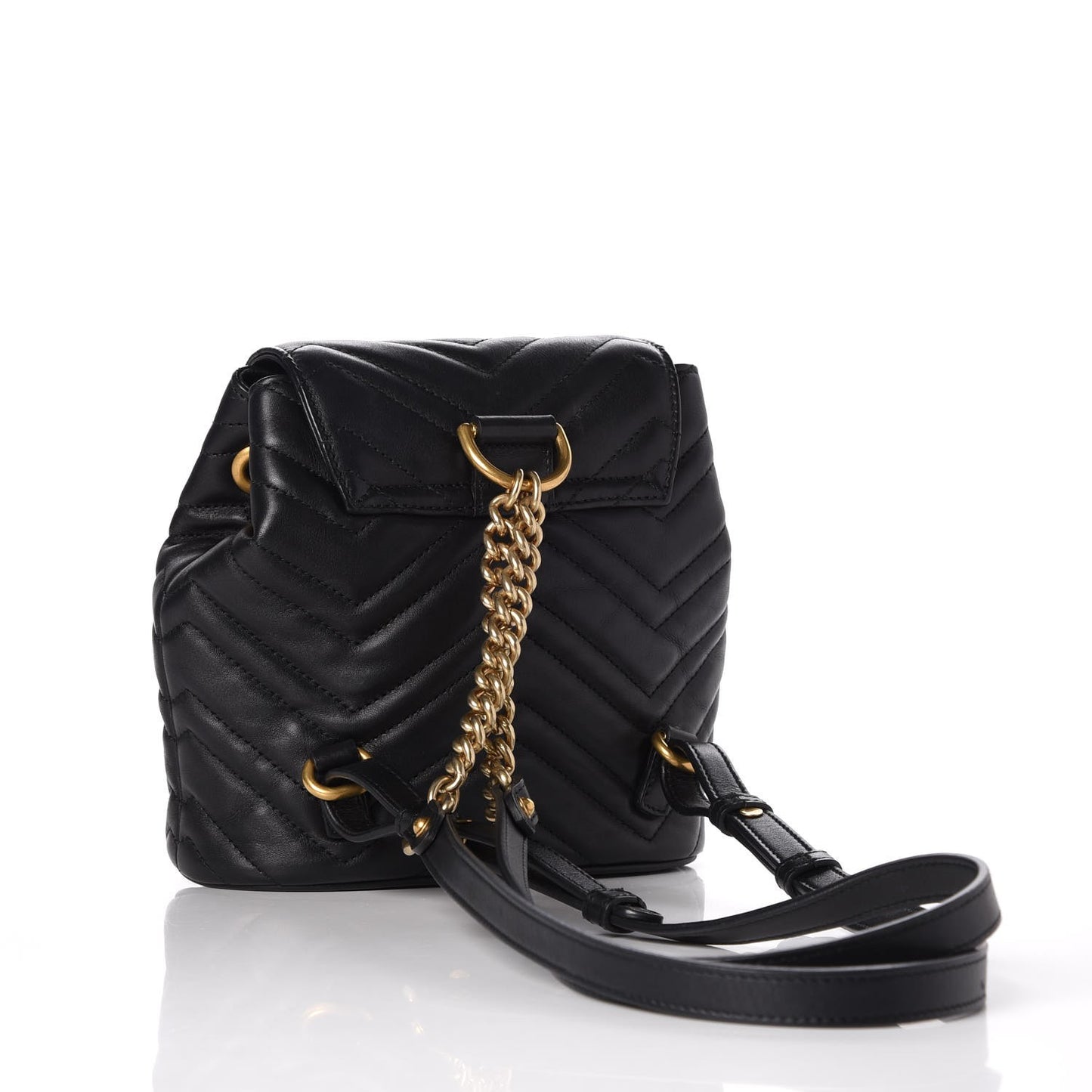 Calfskin Matelasse GG Marmont Flap Backpack Black