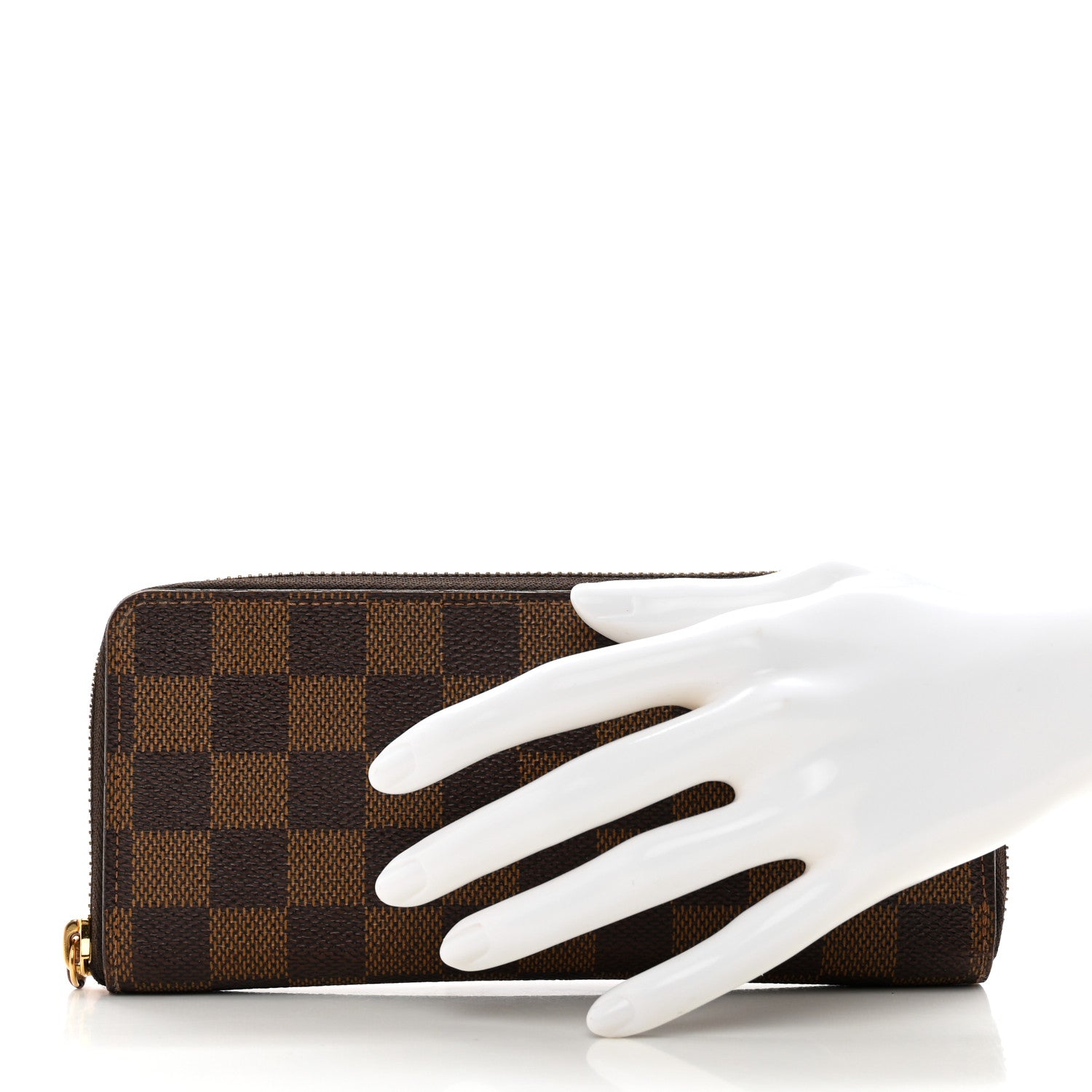 Louis Vuitton Damier Ebene Clemence Wallet Rose Ballerine 2 of 10