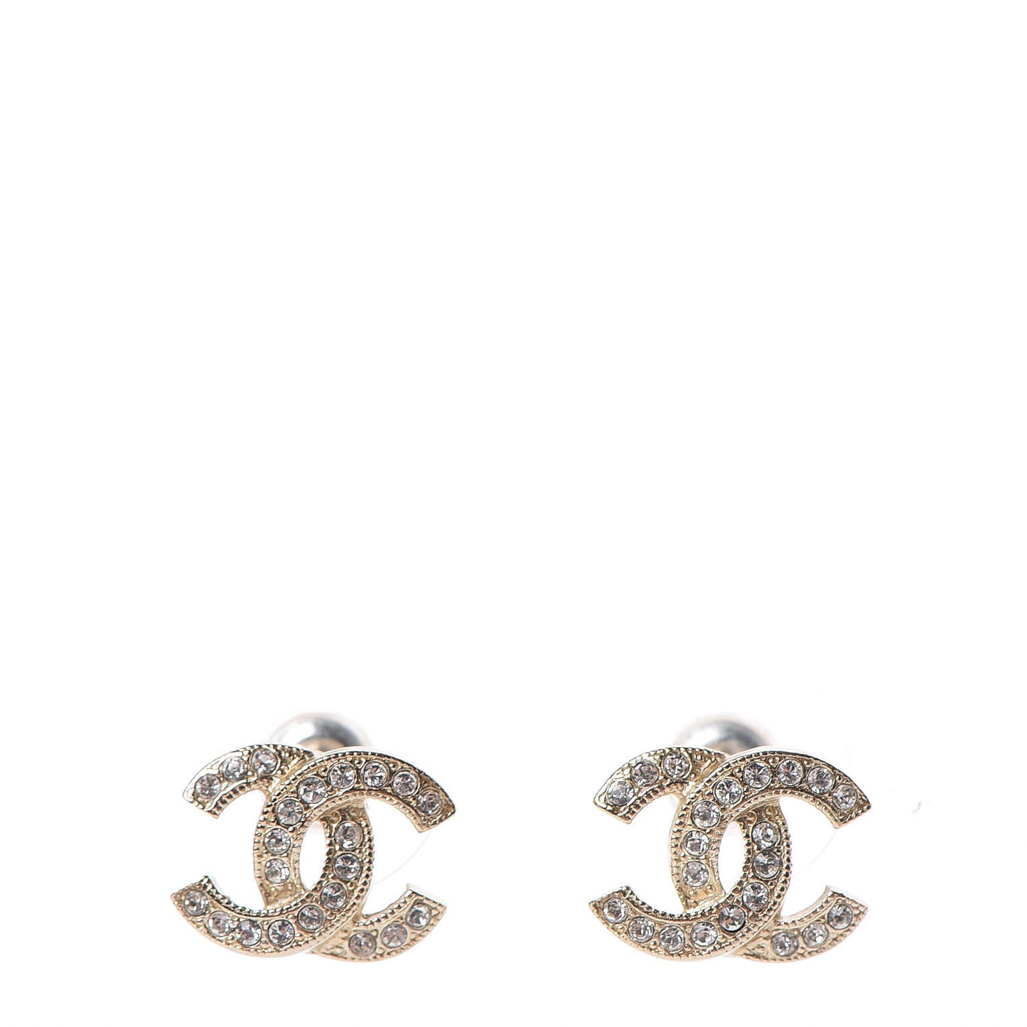 Crystal Mini CC Earrings Gold