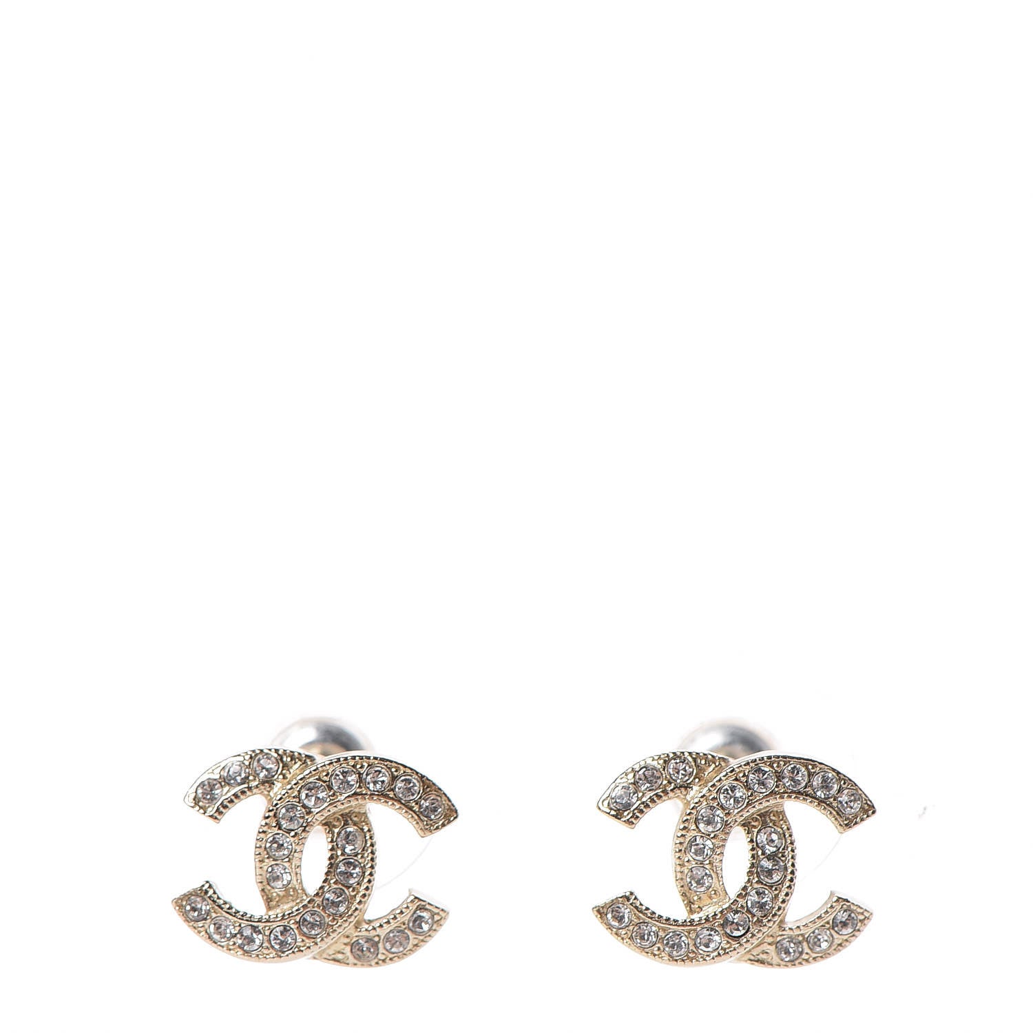 Chanel Crystal Mini CC Earrings Gold 1 of 5