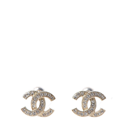 Chanel Crystal Mini CC Earrings Gold 1 of 5