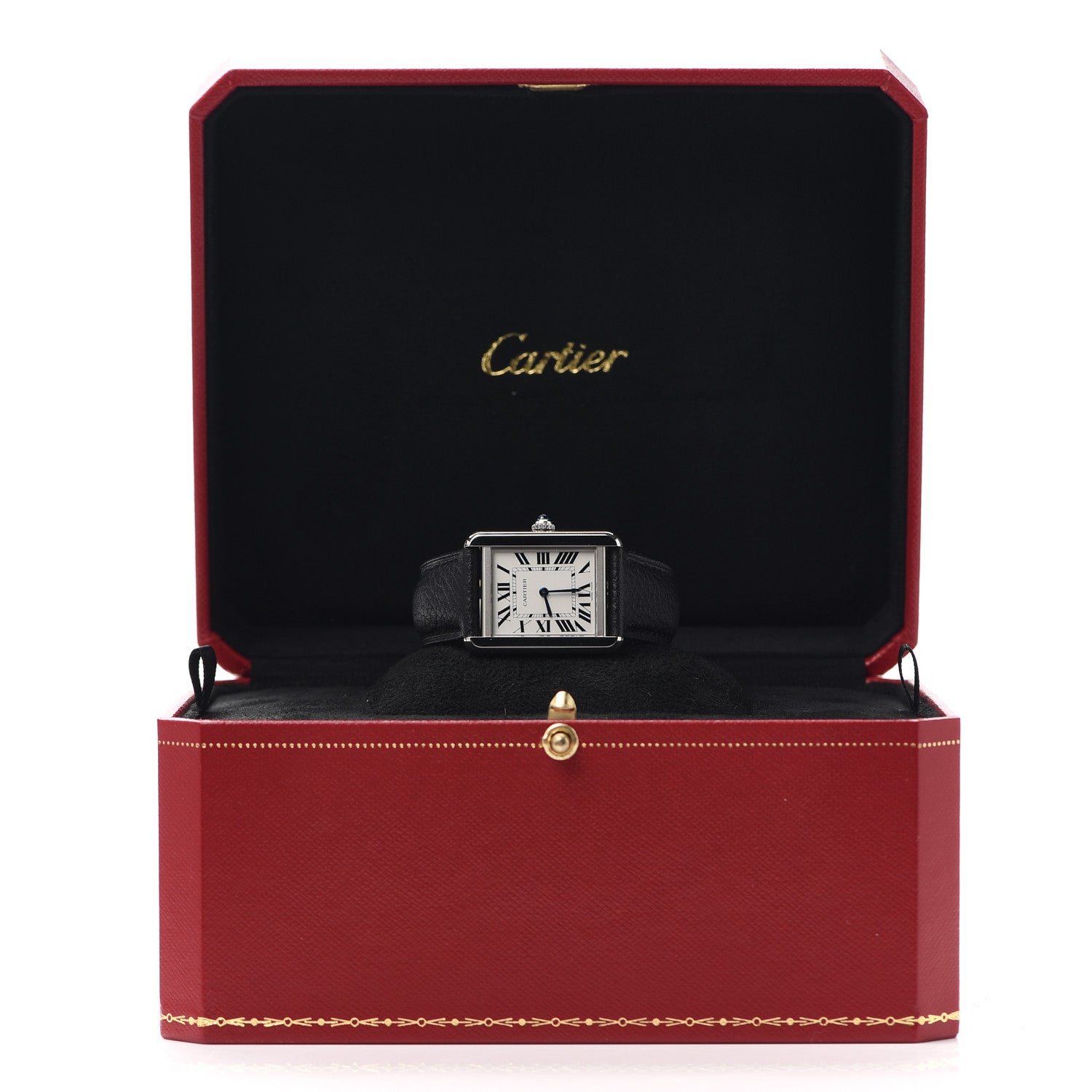 Cartier Stainless Steel Calfskin 24mm Tank Solo Quartz Watch 6 of 6