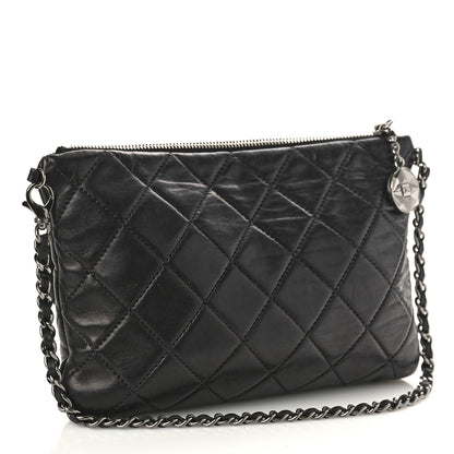 Chanel Lambskin Quilted Mineral Nights Flap Wristlet Black 3 of 10