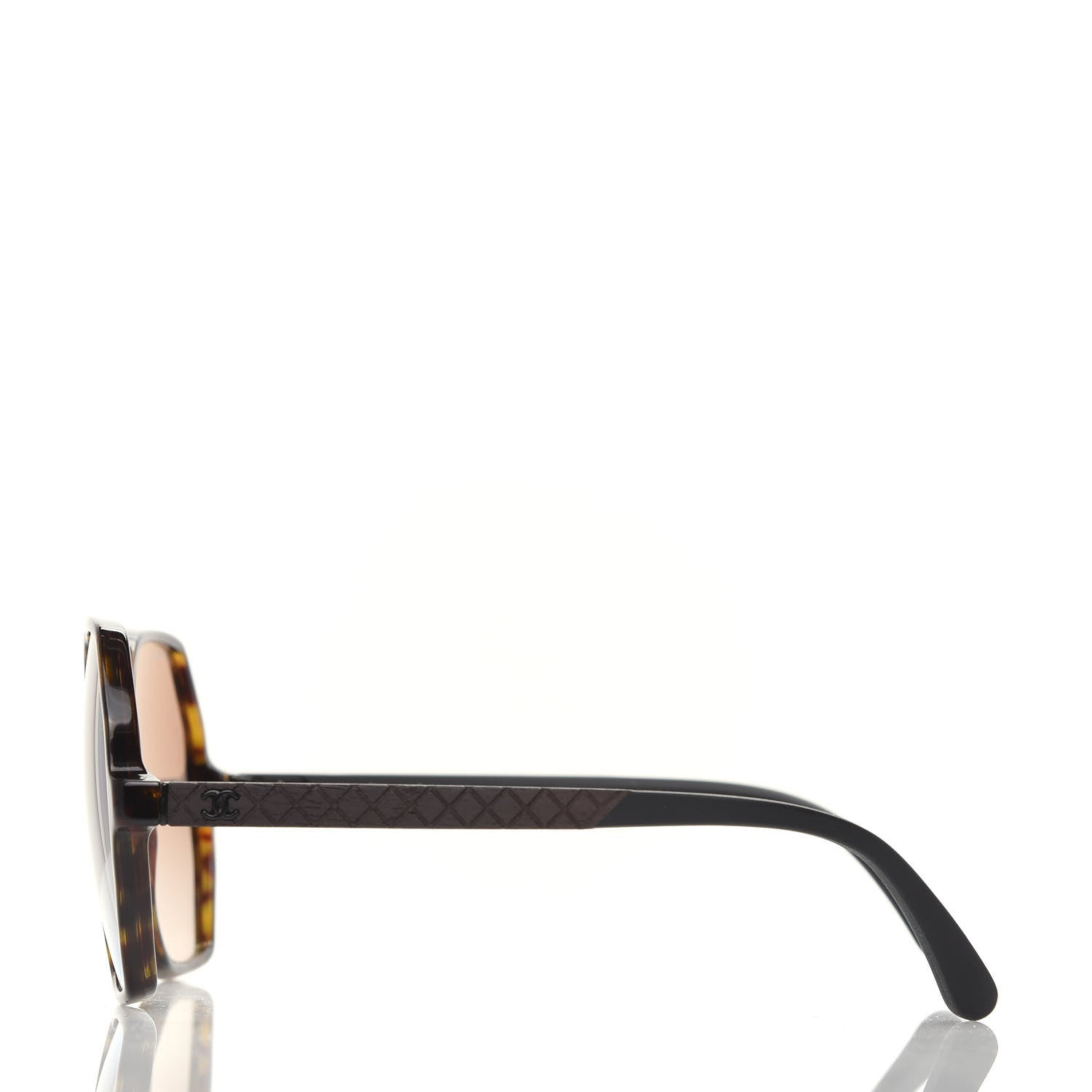 Chanel Acetate Wood Rubber Square Sunglasses 9076 Dark Tortoise 3 of 8