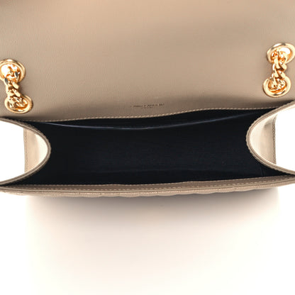 Saint Laurent Grain De Poudre Textured Mixed Matelasse Medium Triquilt Monogram Satchel Dark Beige 5 of 12