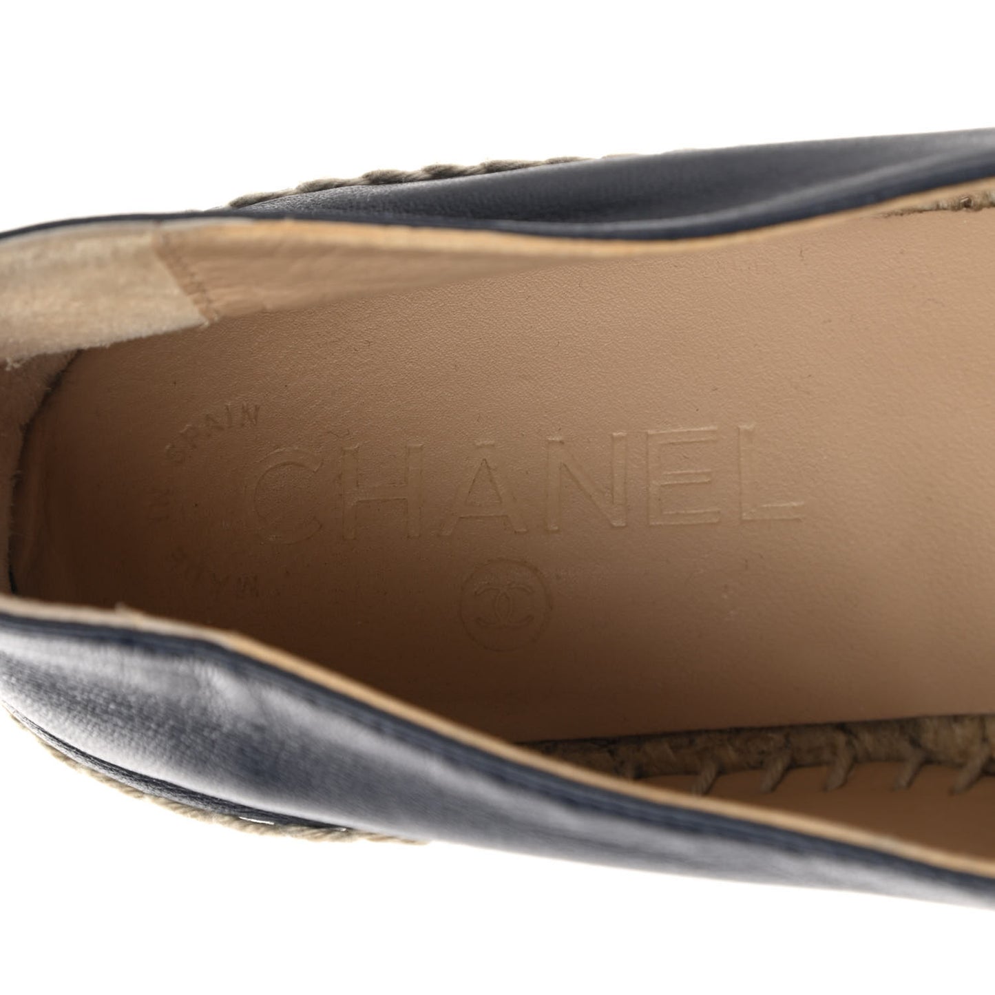 Lambskin CC Espadrilles 39 Navy Black