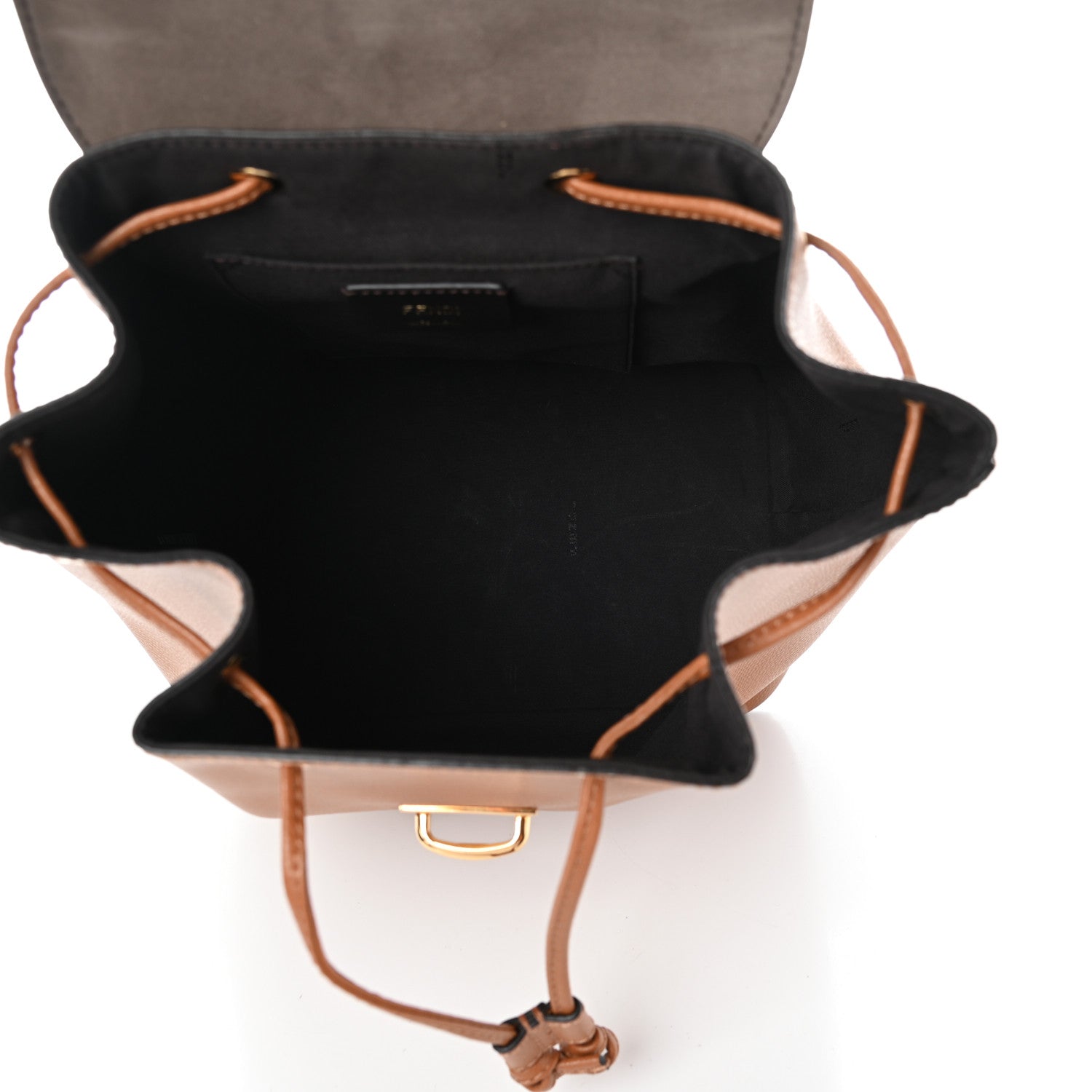 Fendi Vitello Cruise F is Fendi Drawstring Backpack Nocciola 5 of 9