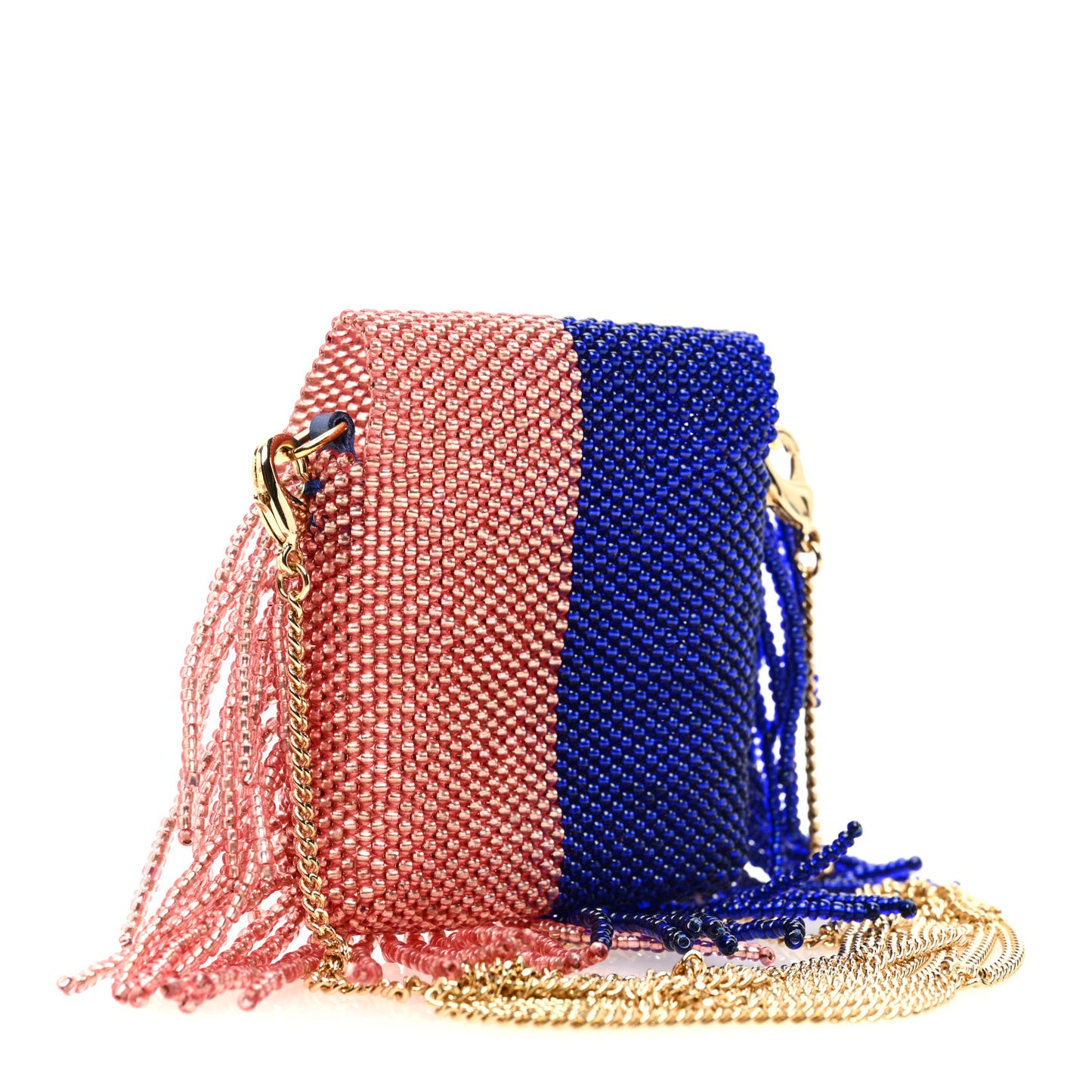 Glass Beaded Mini Pico Baguette Charm Blue Salmone
