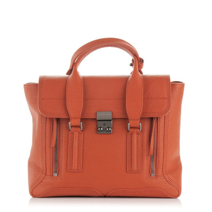 3.1 Phillip Lim 3.1 Textured Calfskin Medium Pashli Satchel Persimmon 1 of 7