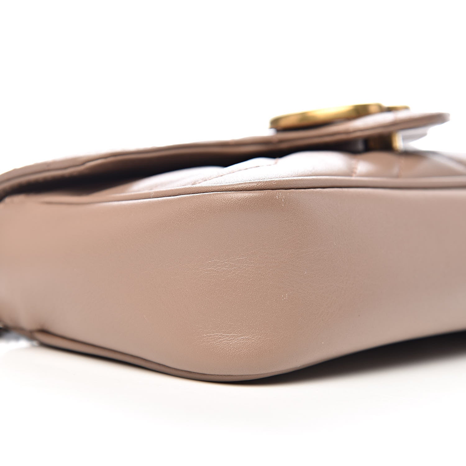 Gucci Calfskin Matelasse Super Mini GG Marmont Shoulder Bag Porcelain Rose 8 of 11