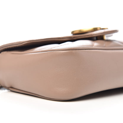 Gucci Calfskin Matelasse Super Mini GG Marmont Shoulder Bag Porcelain Rose 8 of 11