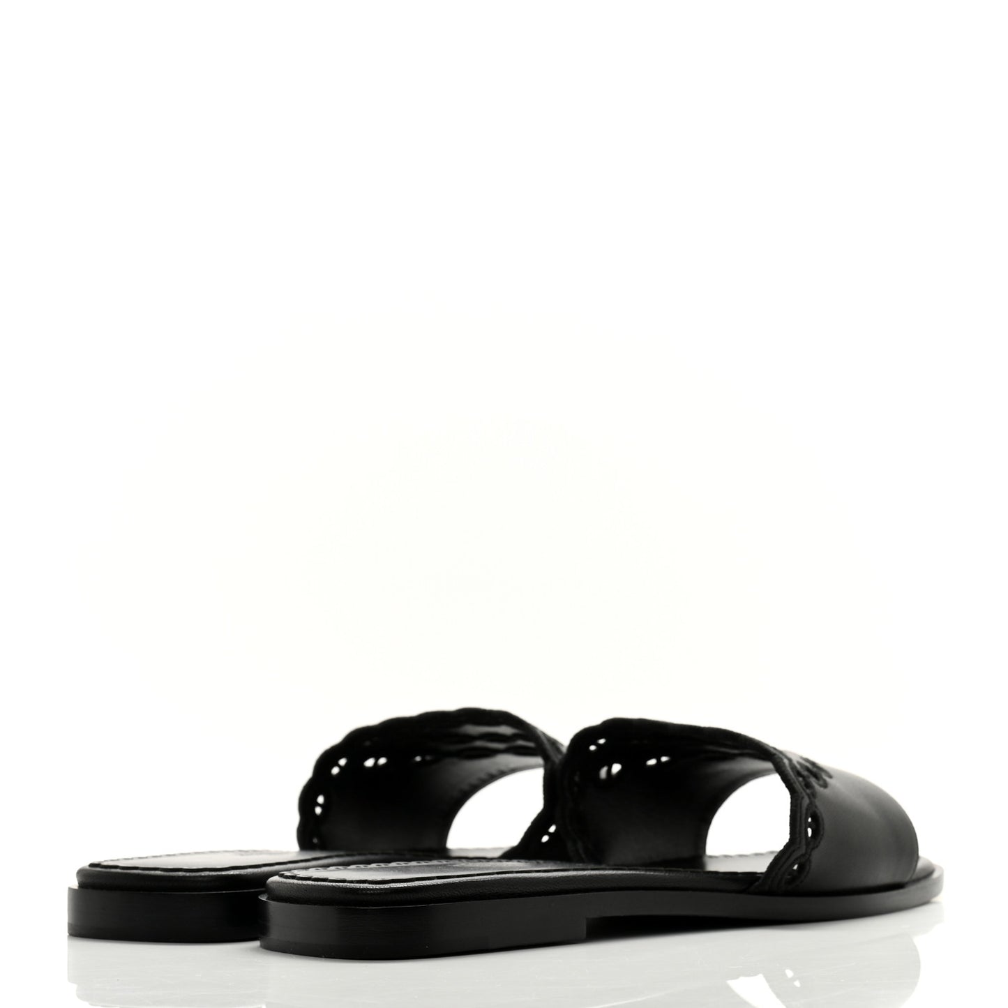 Calfskin Chaine d'Ancre Gaelle Sandals 40.5 Black