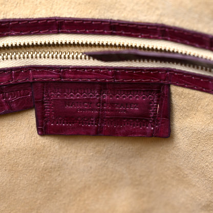 Nancy Gonzalez Crocodile Leaf Tote Puprle 5 of 15