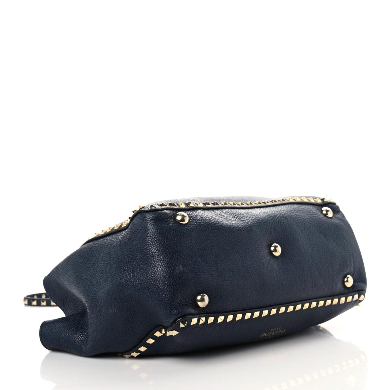 Valentino Garavani Pebbled Calfskin Medium Rockstud Tote Marine 4 of 24