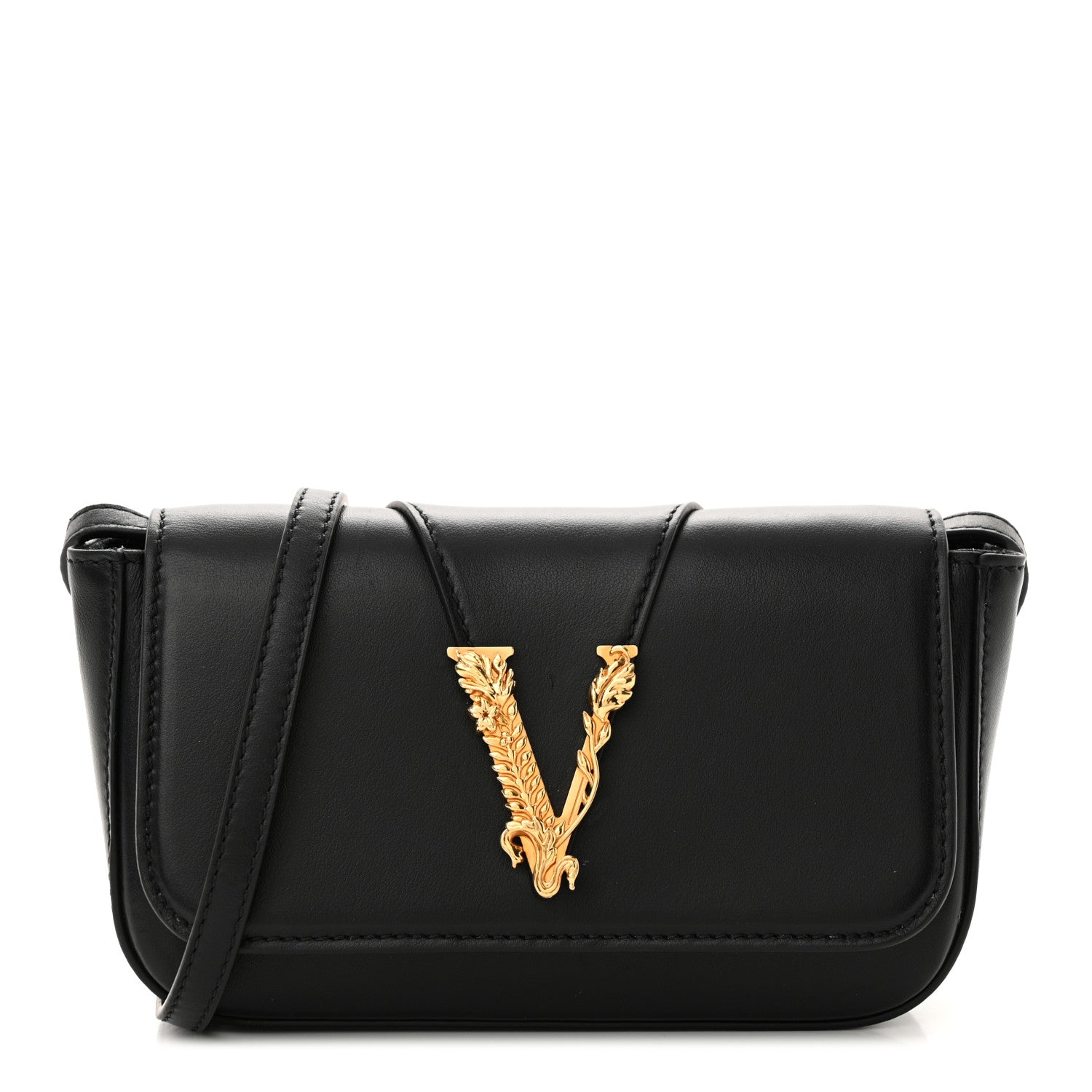 Versace Vitello Virtus Crossbody Black 1 of 14