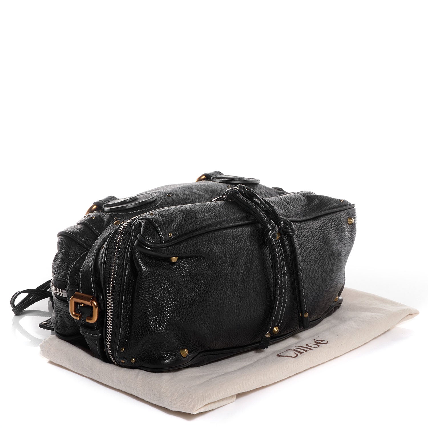 Chloe Leather Paddington Double Zipped Bowler Black 4 of 7
