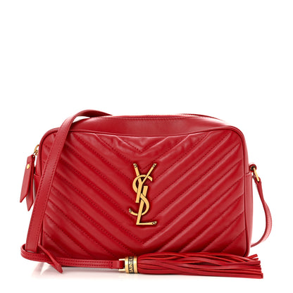Saint Laurent Calfskin Matelasse Monogram Lou Camera Bag Opyum Red 1 of 14