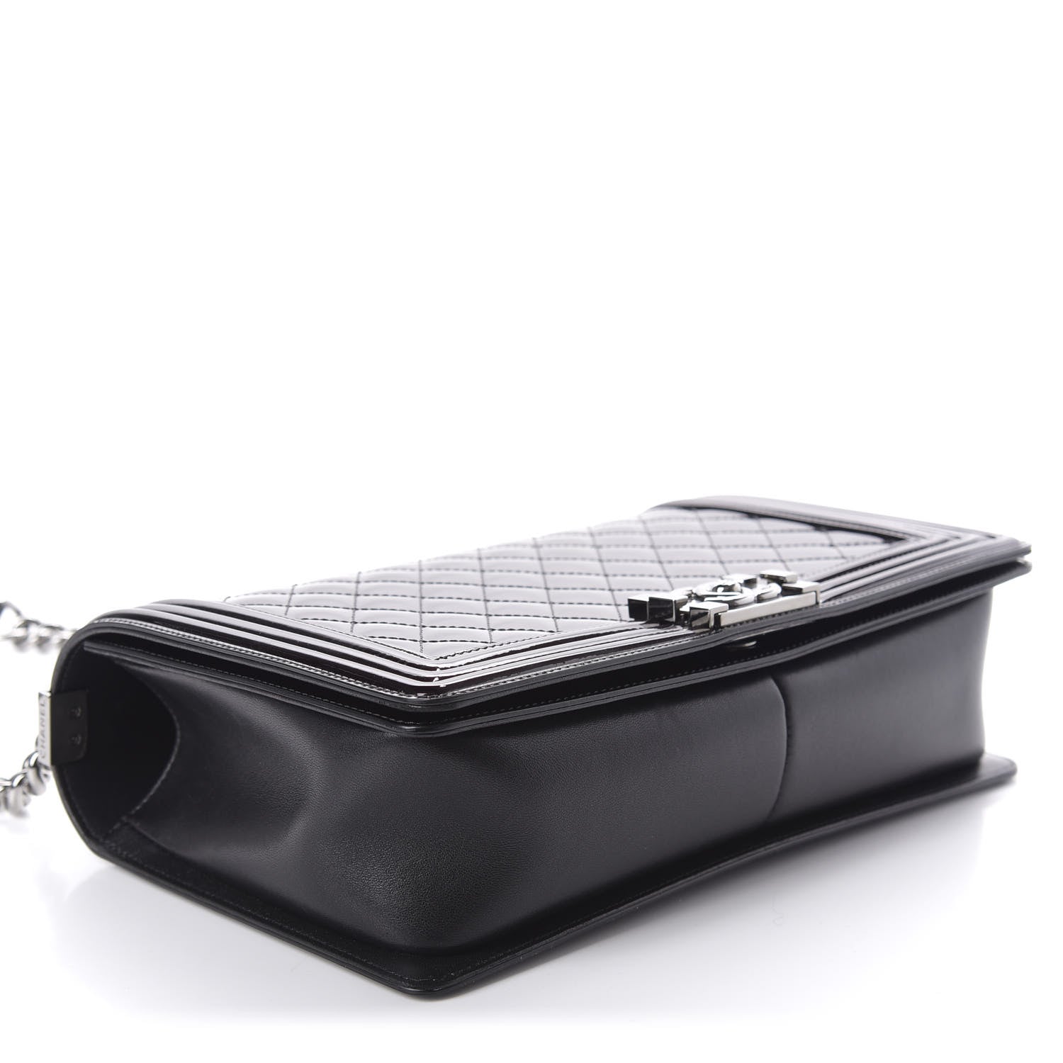 Chanel Patent Quilted New Medium Boy Flap Black 4 of 12