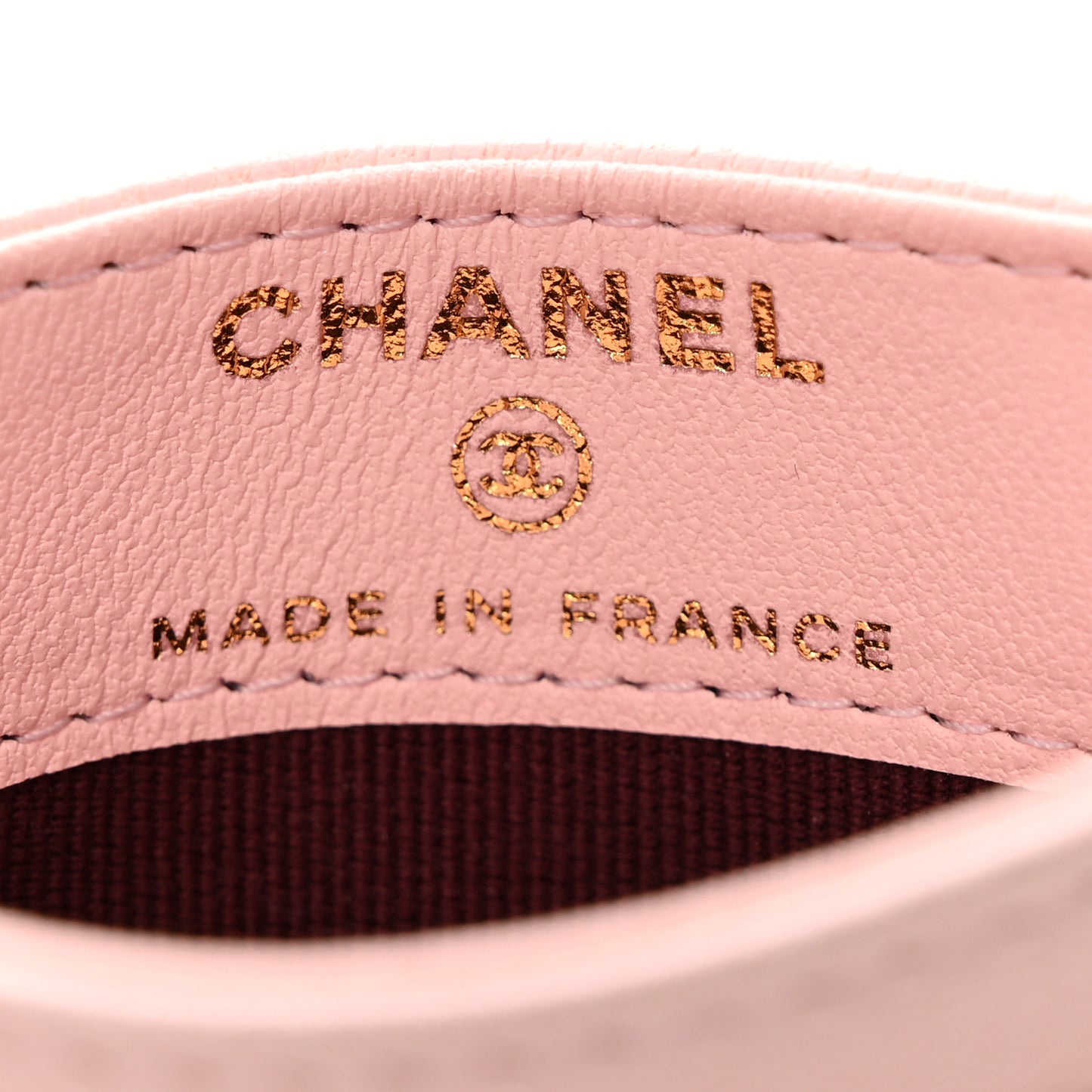 Grained Goatskin Enamel Card Holder Light Pink