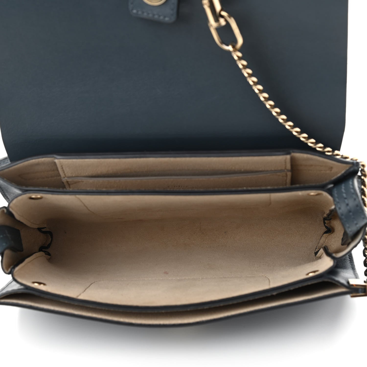 Chloe Suede Calfskin Small Faye Shoulder Bag Denim Blue 5 of 11