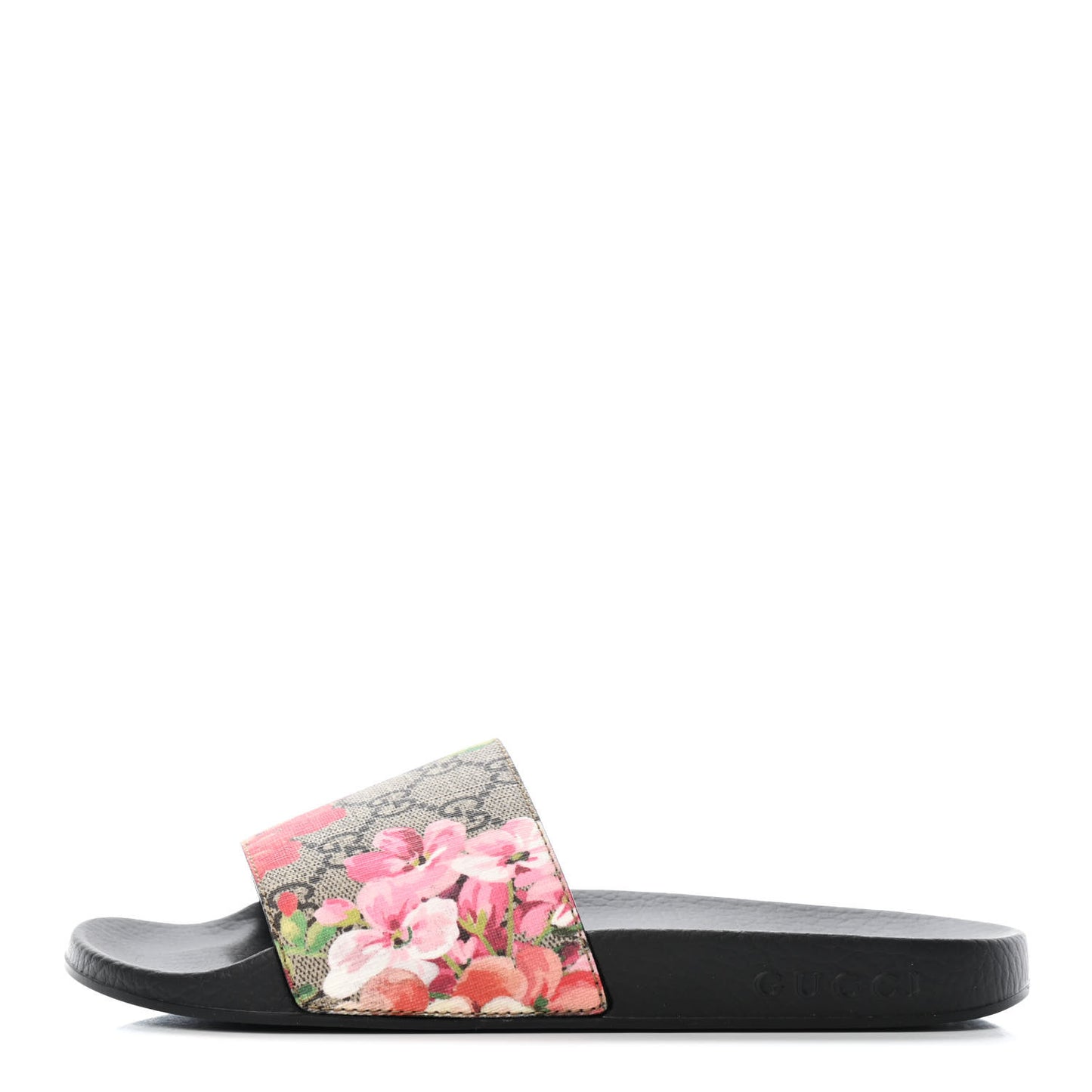 GG Supreme Monogram Blooms Slide Sandals 37 Beige Multicolor
