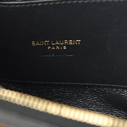 Saint Laurent Grain de Poudre Matelasse Monogram Key Pouch Black 5 of 6