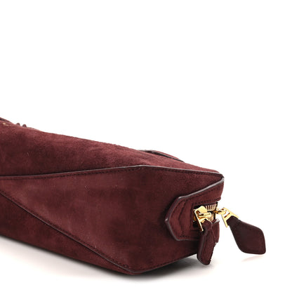 Alaia Suede Goatskin Teckel Clutch Rouge Grenat 9 of 9