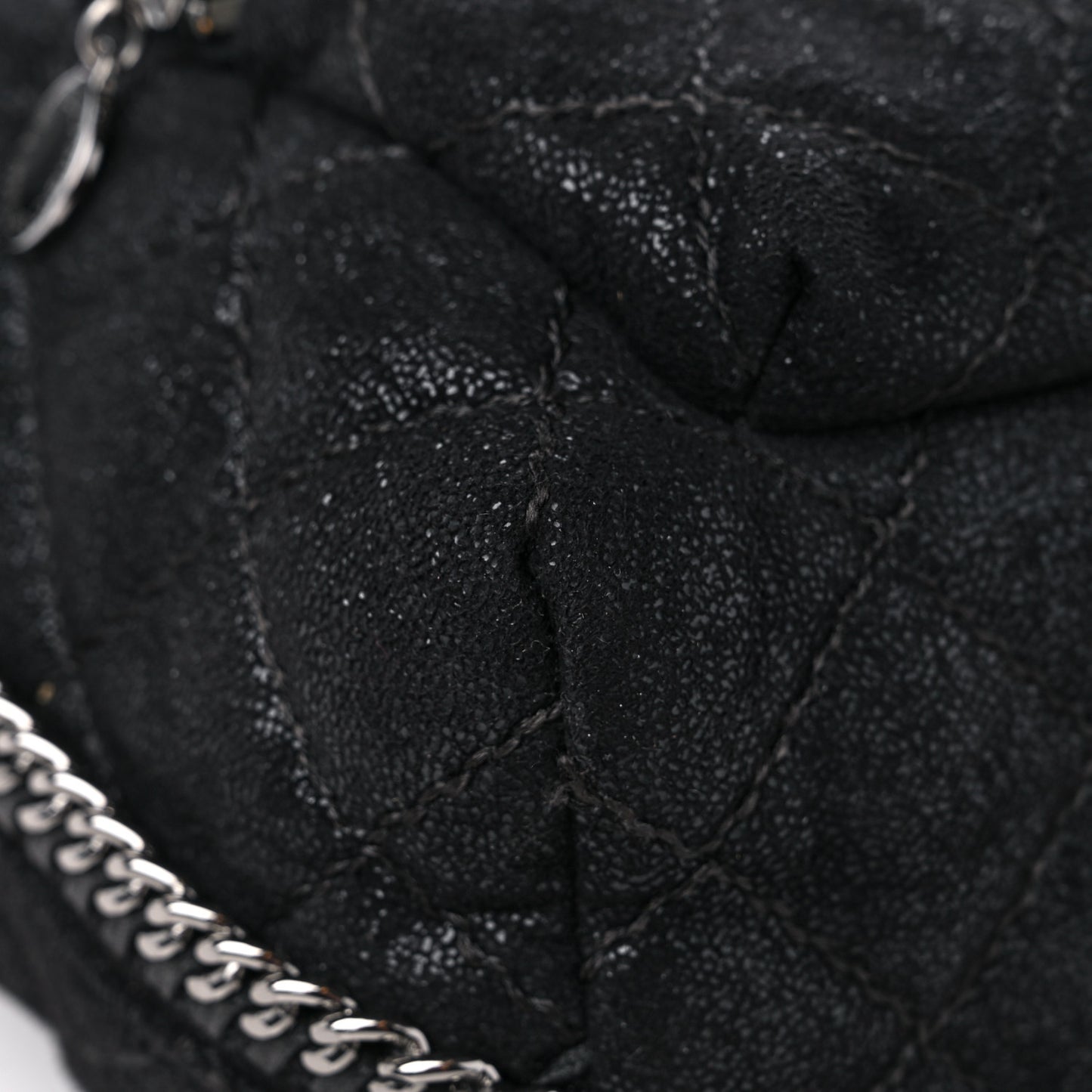 Shaggy Deer Quilted Small Falabella Backpack Black