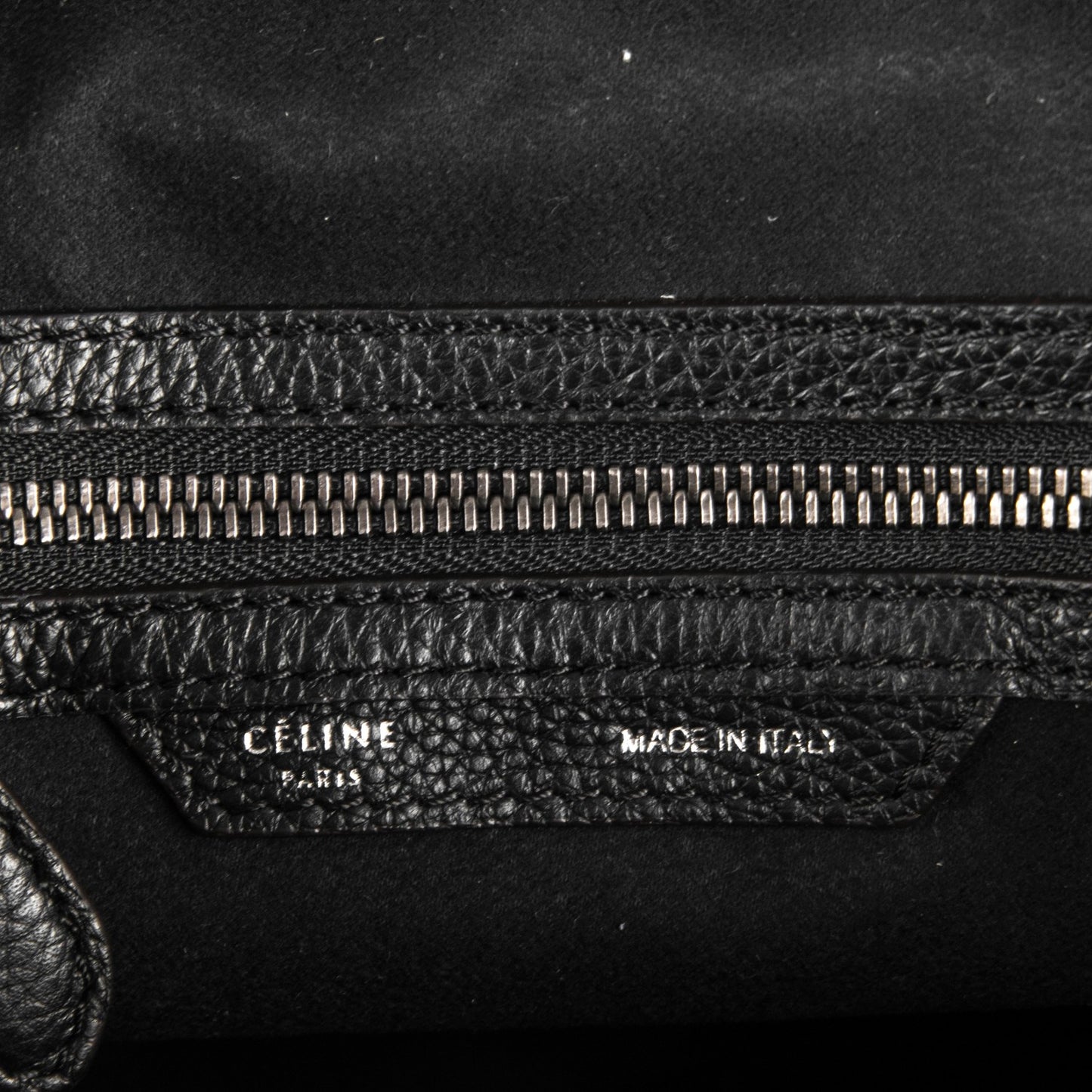 Drummed Calfskin Micro Luggage Black