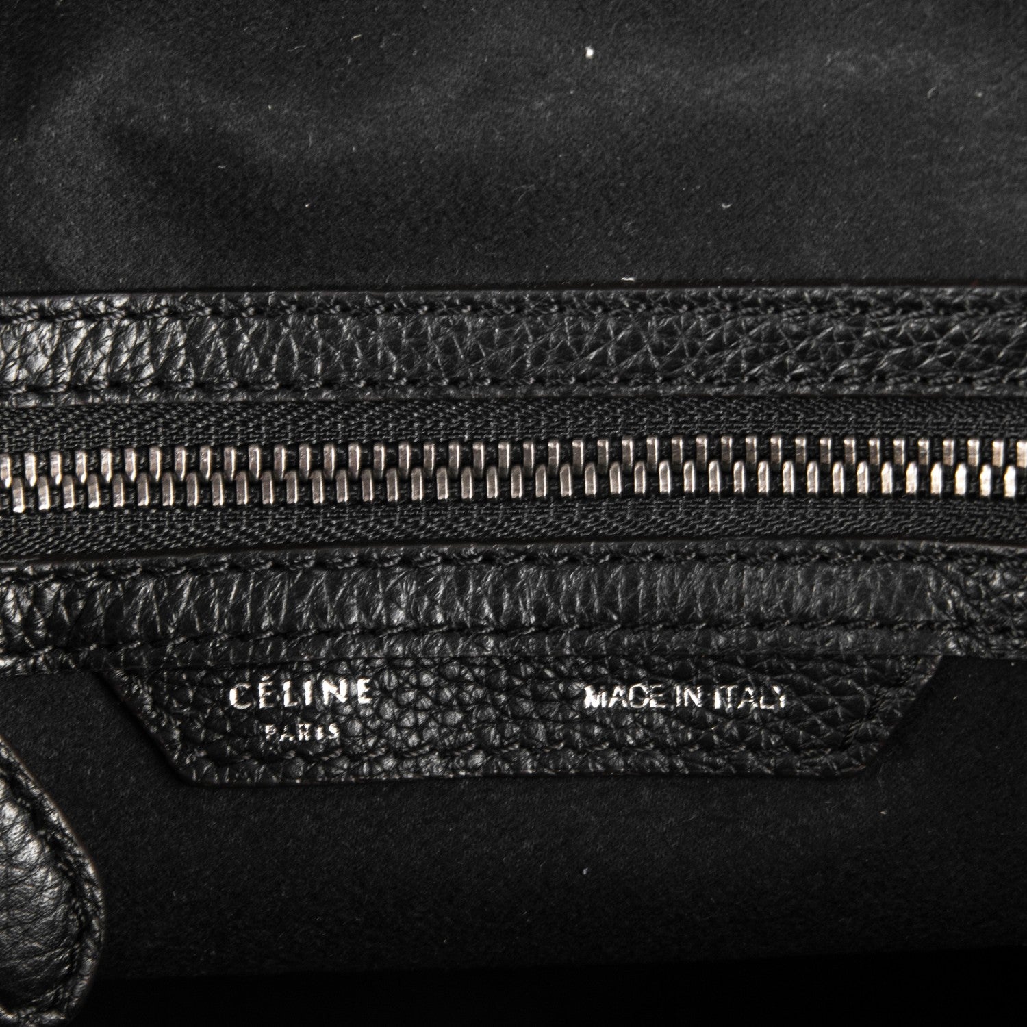 Celine Drummed Calfskin Micro Luggage Black 6 of 7