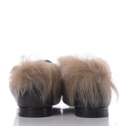Gucci Malaga Kid Fur Womens Jordaan Loafers 39 Black Natural 5 of 11
