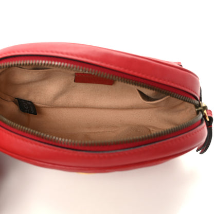 Gucci Calfskin Matelasse GG Marmont Belt Bag 85 34 Hibiscus Red 5 of 9
