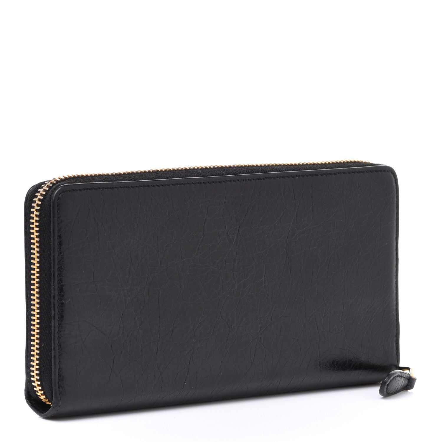 Balenciaga Agneau Giant 12 Gold Hardware Continental Zip Around Wallet Black 3 of 8