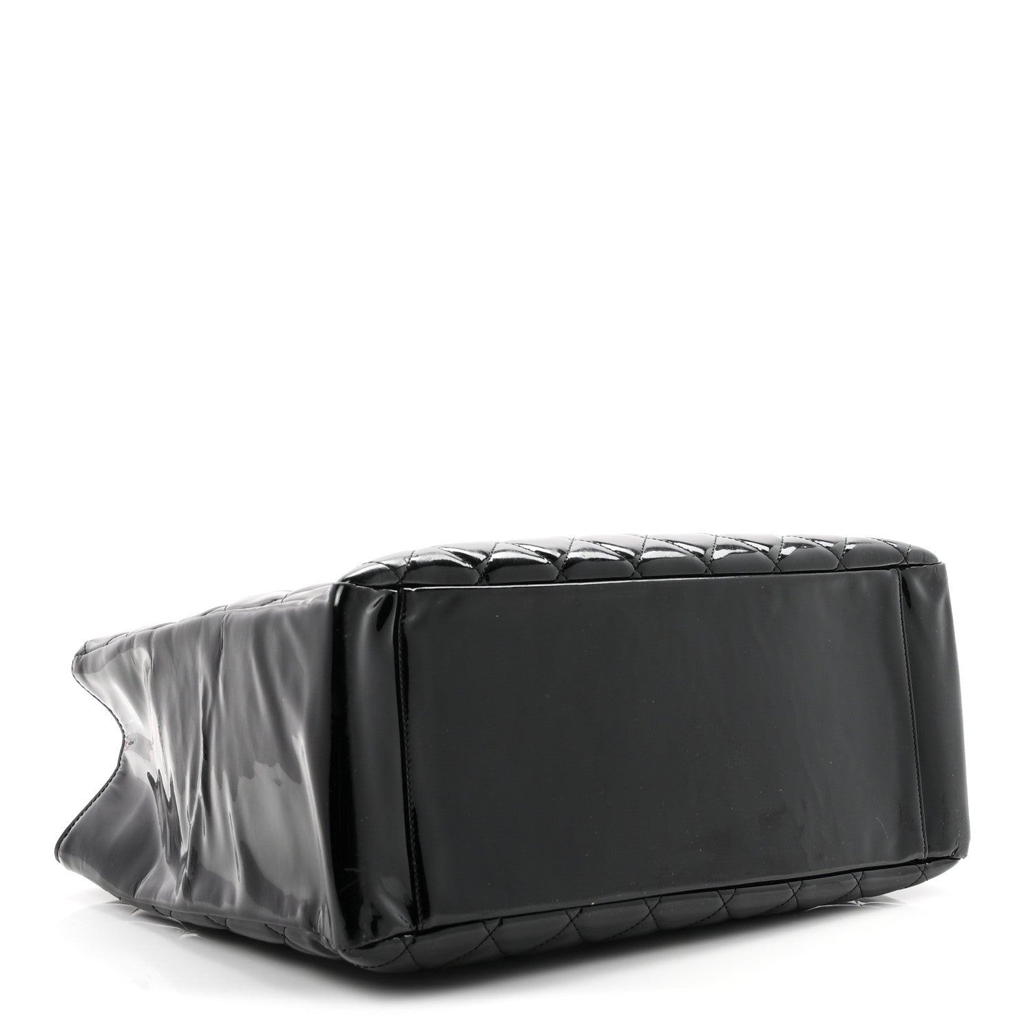 Chanel Patent Quilted Grand Shopping Tote GST Black 4 of 10