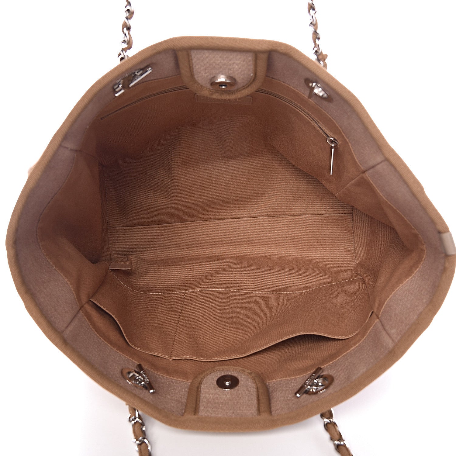 Chanel Canvas Deauville Small Tote Beige 5 of 11